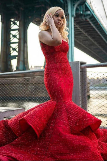 SWEETHEART MERMAID EVENING PROM PARTY GOWNS SLEEVELESS HZ1023